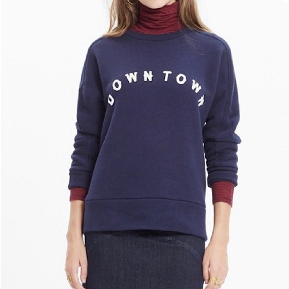 LIKE NEW Madewell XS Navy DOWNTOWN Sweatshirt